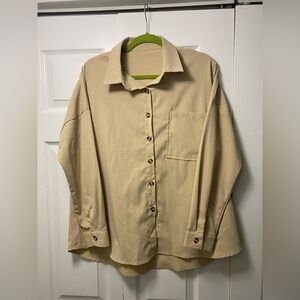 Woman’s Tan Button-Up Shirt Size 2X